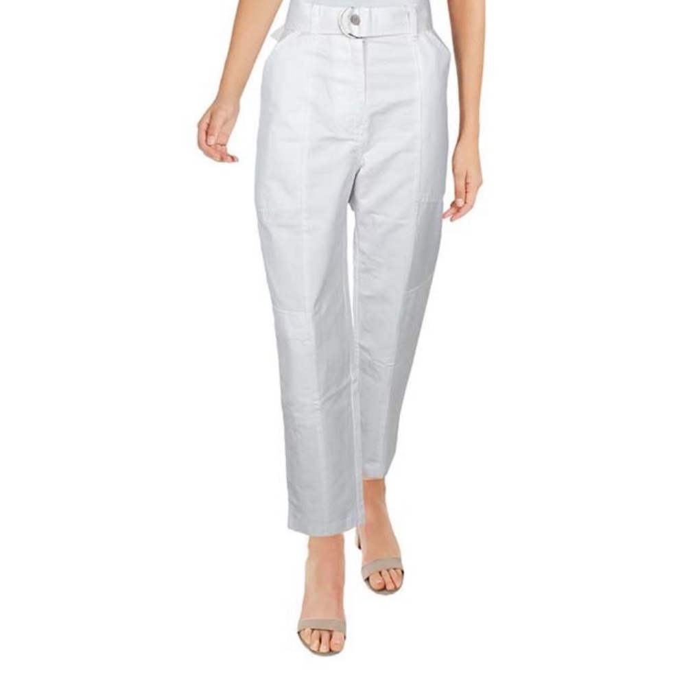 J Brand Athena Linen Blend Straight Leg Pants Buckle Cargo Pocket Womens Size 30